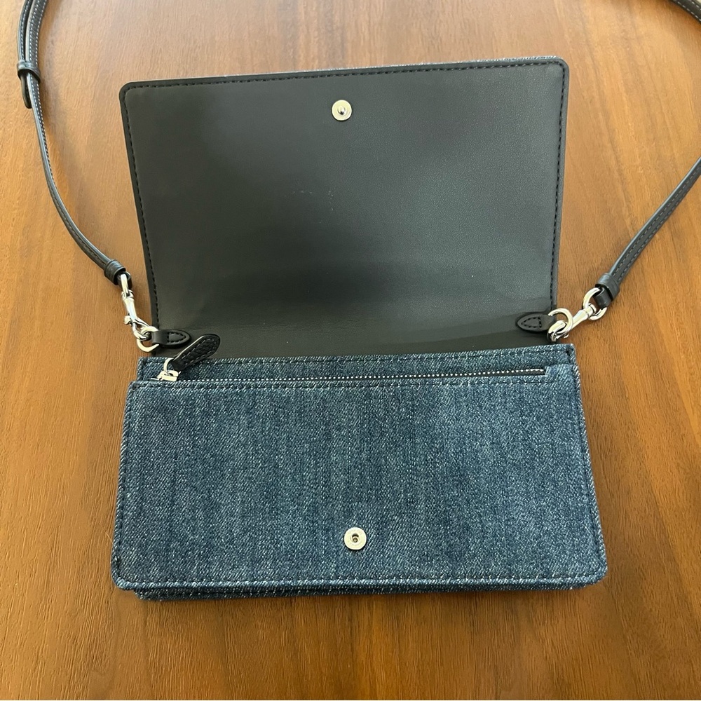 Coach Blue Denim Ana Crossbody Bag/Clutch with Studded Details - Picture 4 of 16